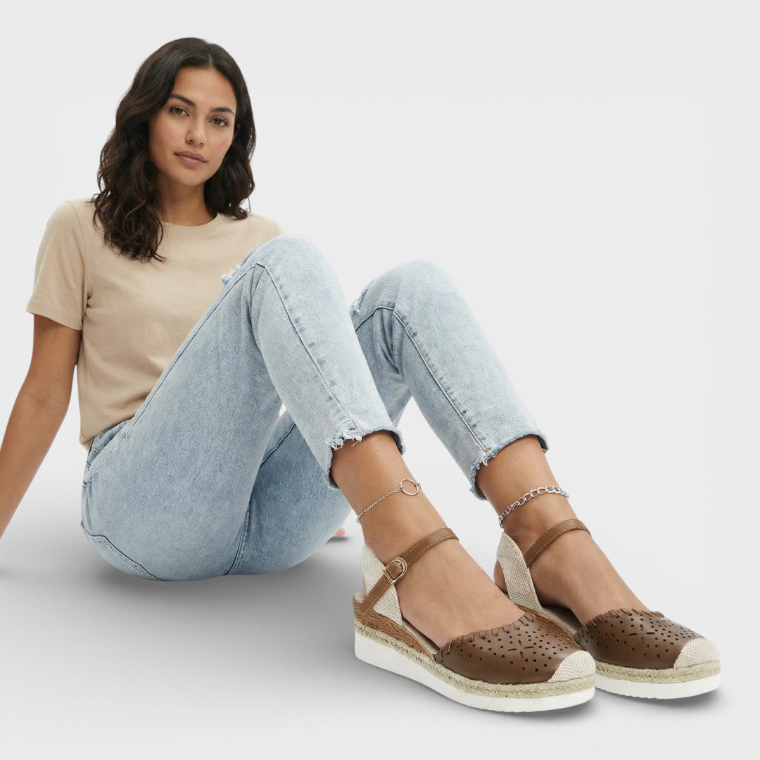 Women's Closed Toe Espadrille Wedge Sandals