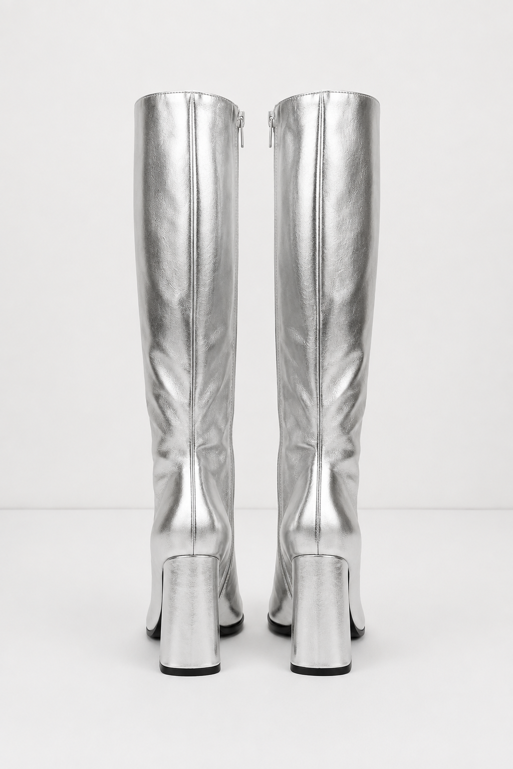 Gabrielle - Women's Metallic Knee-High Boots with Block Heel – view 3