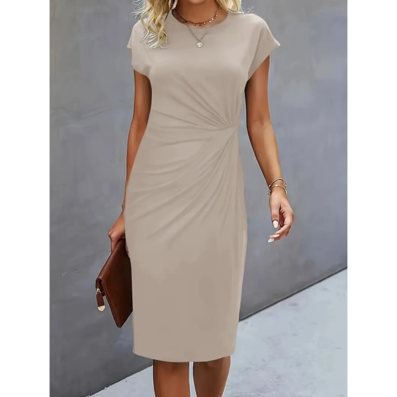 Gale - Women's Fitted Midi Dress with Ruching - photo 5