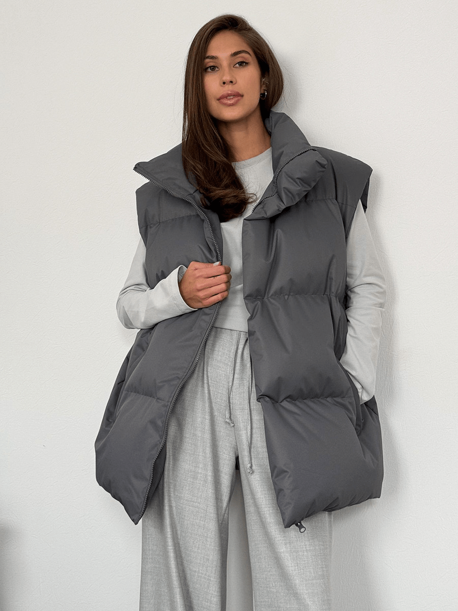 Gia - Women's Relaxed Puffer Jacket with Puff Sleeves - photo 1