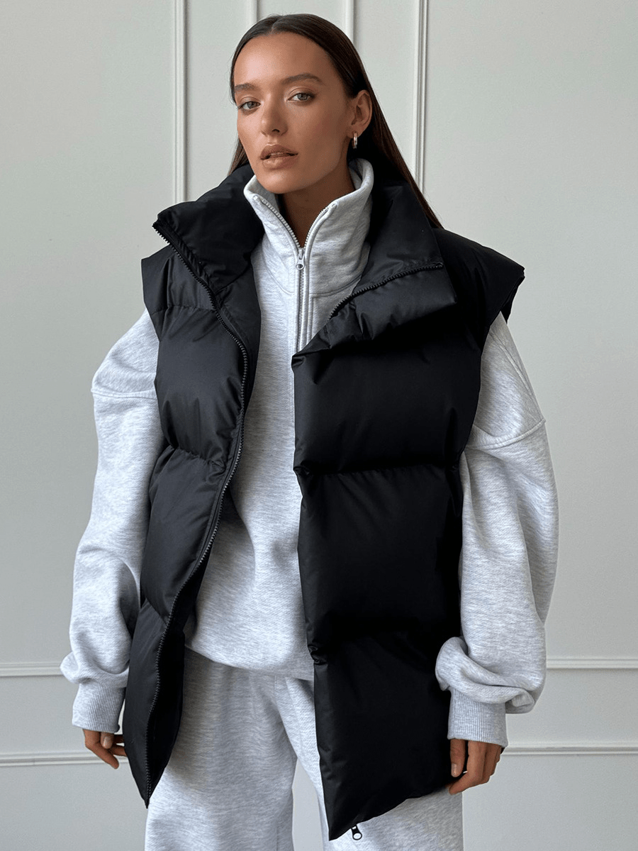Gia - Women's Relaxed Puffer Jacket with Puff Sleeves - photo 2