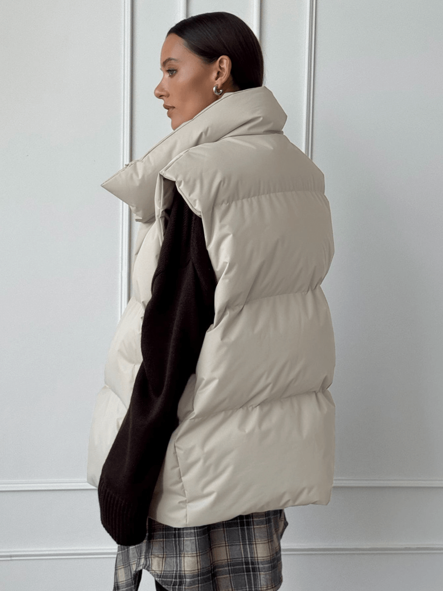 Gia - Women's Relaxed Puffer Jacket with Puff Sleeves - photo 6