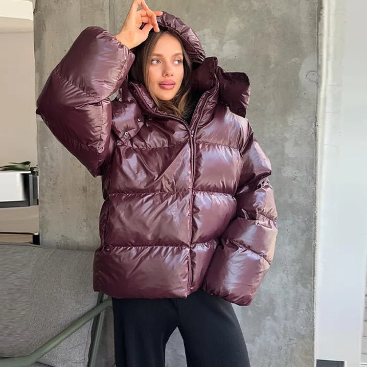 Gigi - Women's Puffer Jacket with Hood - photo 1