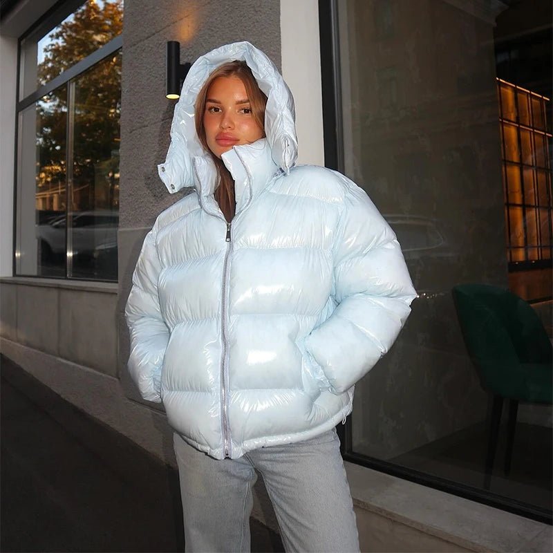 Gigi - Women's Puffer Jacket with Hood - photo 2