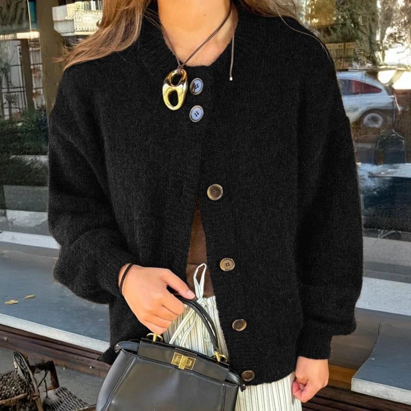 Hadley - Women's Relaxed Cardigan in Knit with Long Sleeves - photo 2
