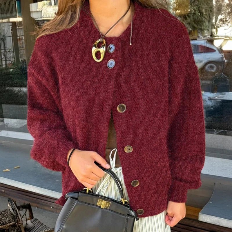 Hadley - Women's Relaxed Cardigan in Knit with Long Sleeves - photo 4
