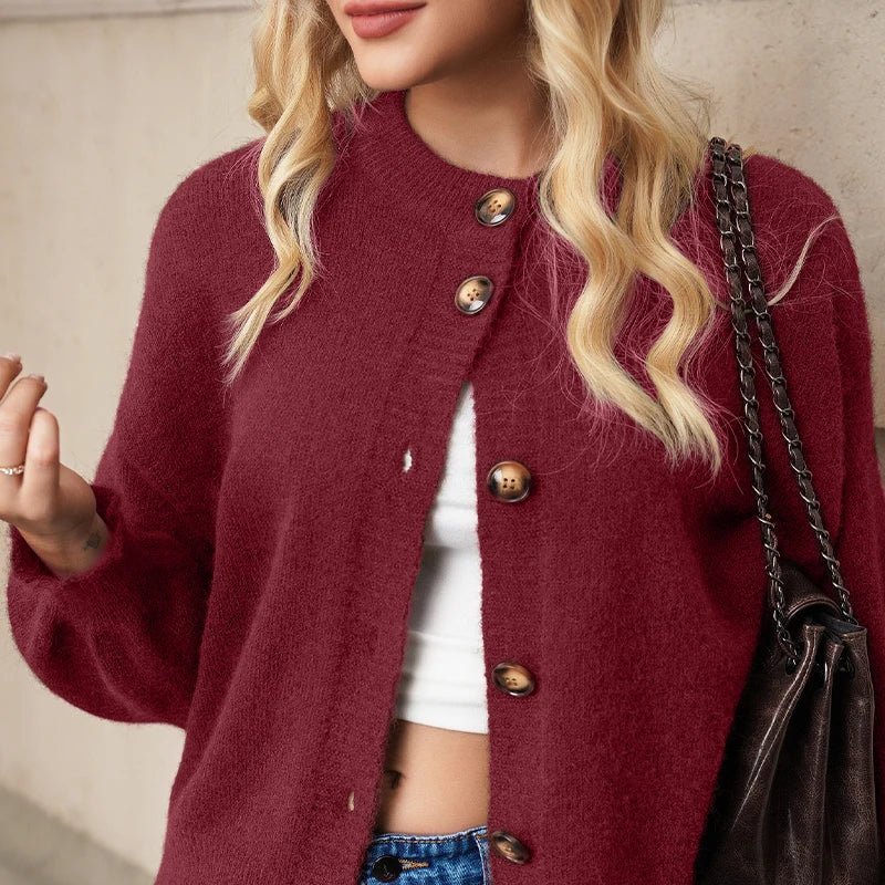 Hadley - Women's Relaxed Cardigan in Knit with Long Sleeves - photo 8
