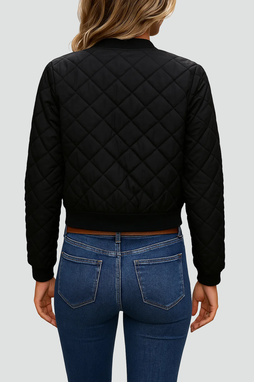 Halina - Women's Bomber Jacket in Quilted Finish with Zip Front - photo 5