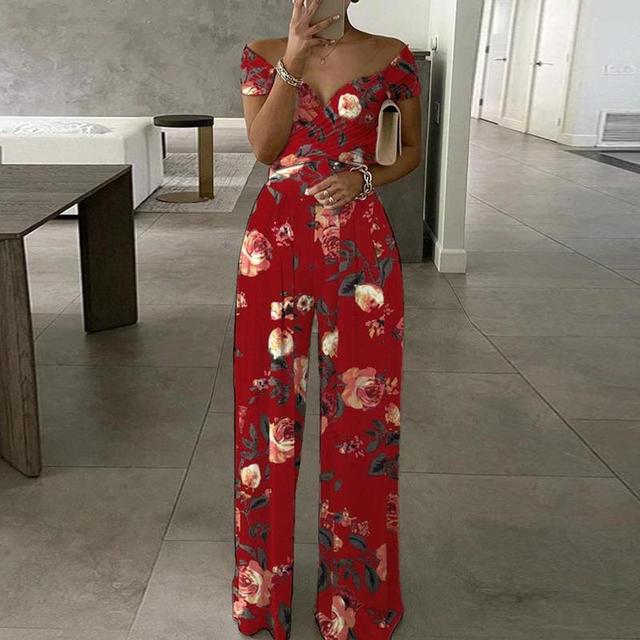 Harmony - Women's Off Shoulder Printed Wide Leg Jumpsuit - photo 4