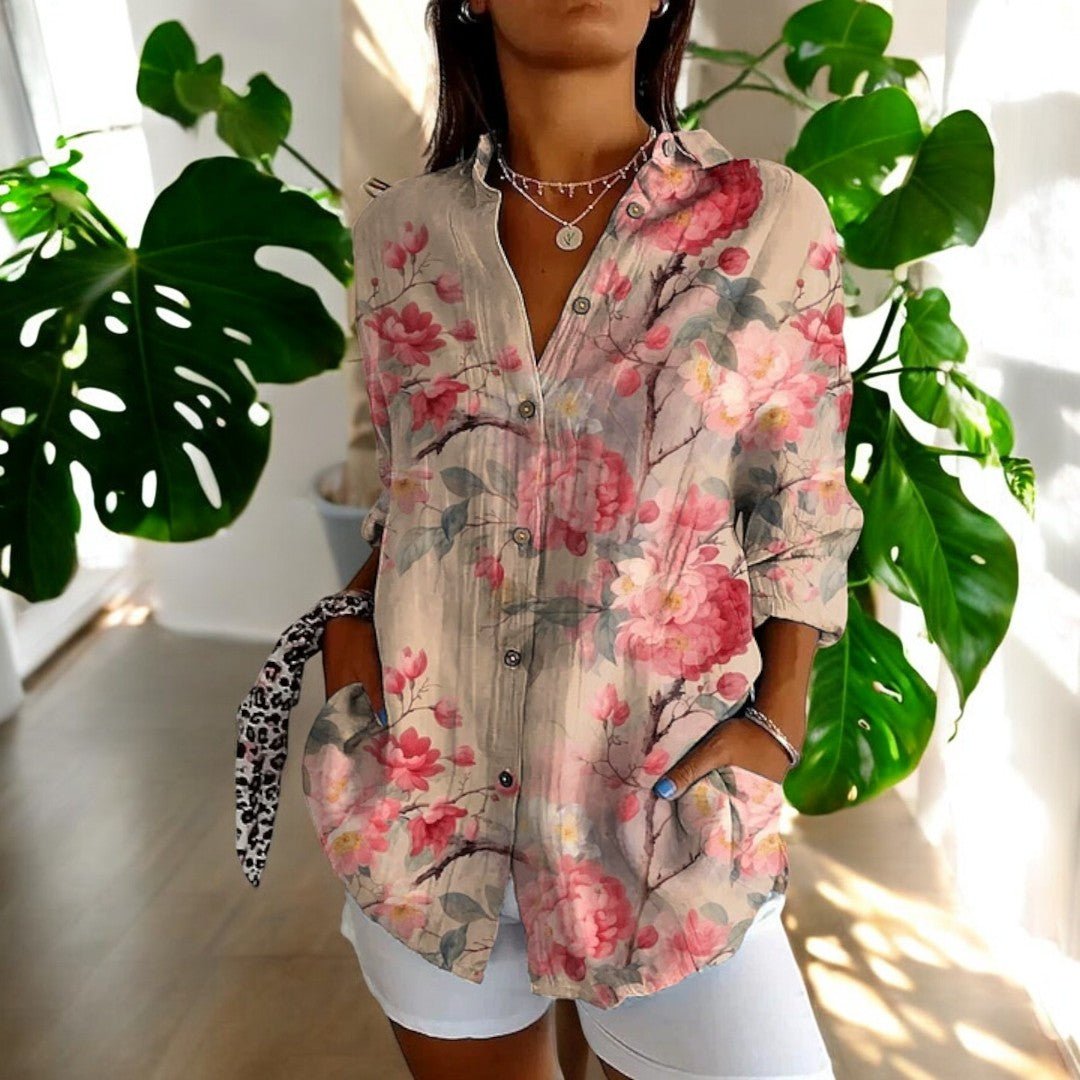 Camicia da donna in seta dalla vestibilità regolare, classica per il lavoro e le serate