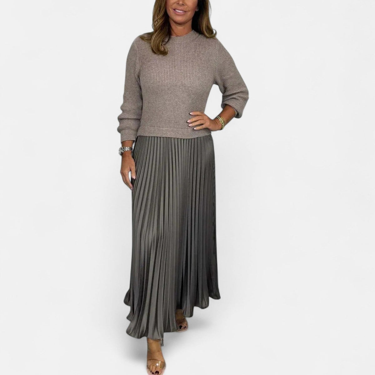 Helga - Women's Pleated Jumper Dress