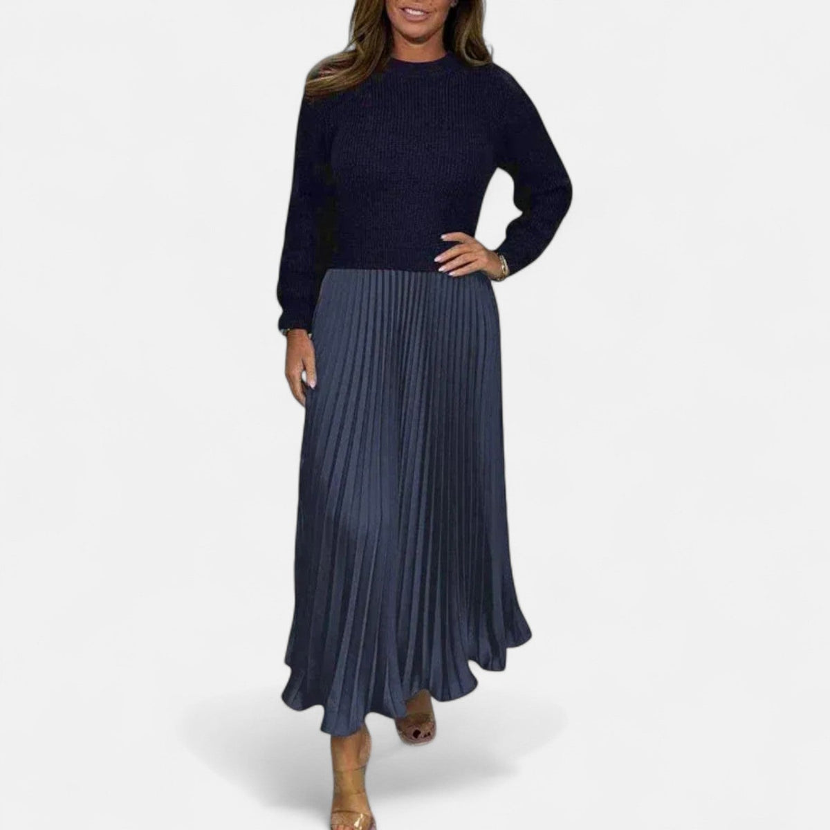 Helga - Women's Pleated Jumper Dress – view 4