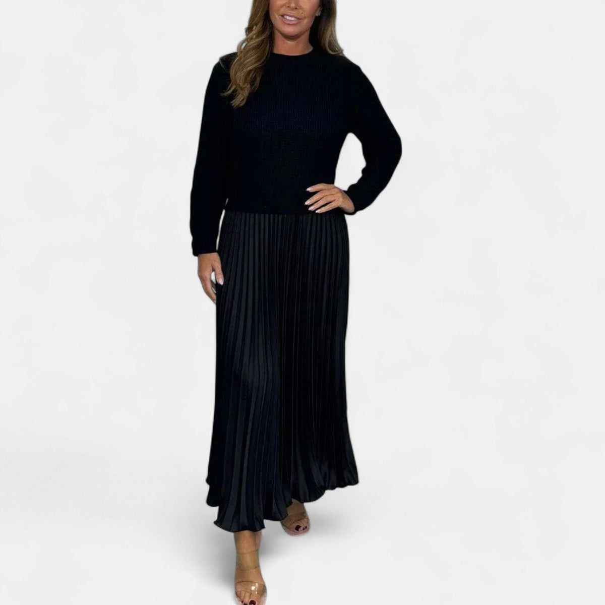 Helga - Women's Pleated Jumper Dress – view 5