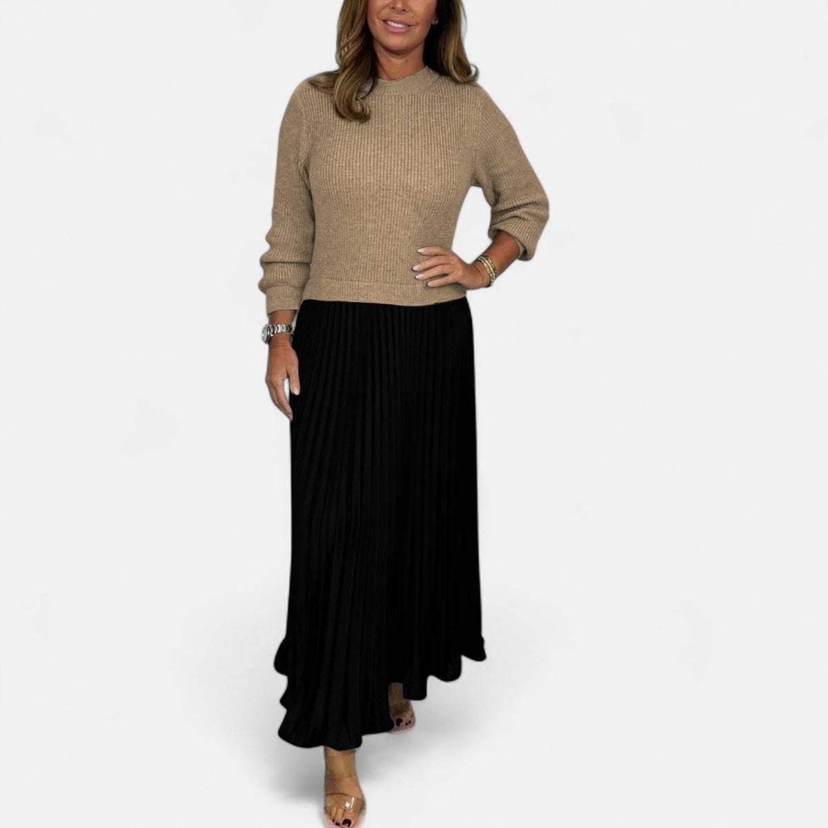 Helga - Women's Pleated Jumper Dress – view 9