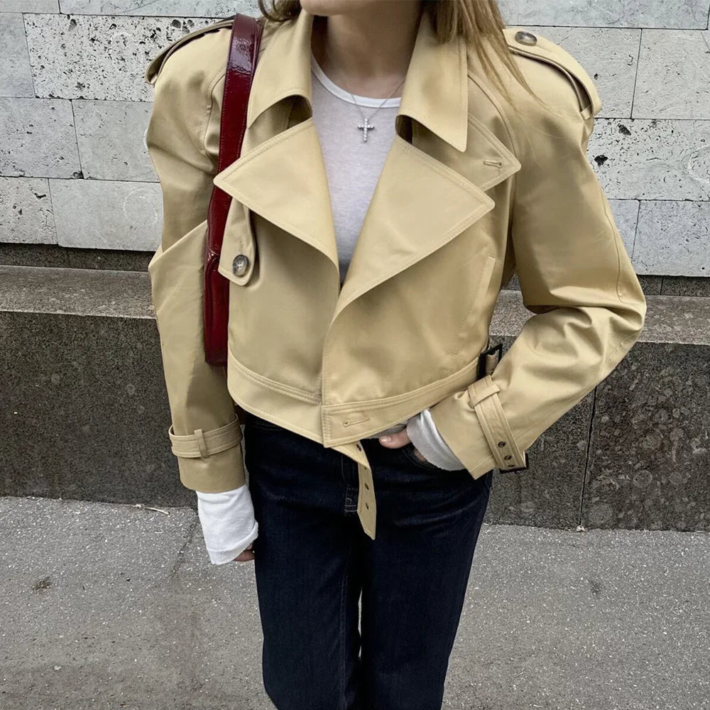 Hester - Women's Relaxed Trench Coat with Collar - photo 3