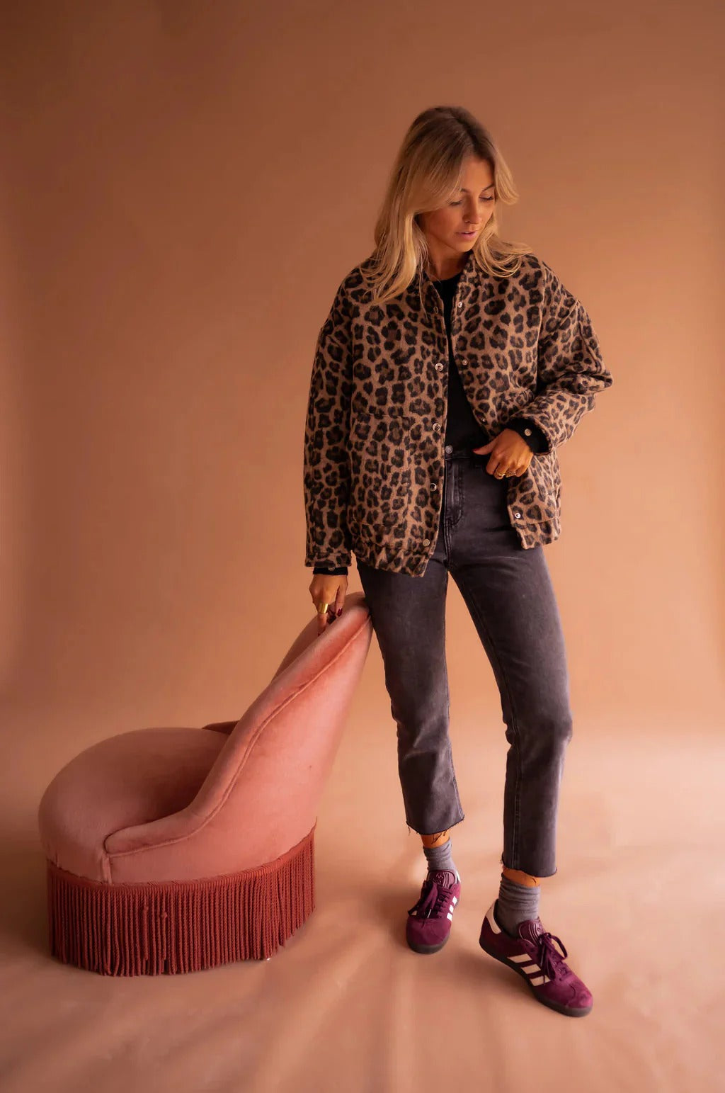Hetty - Women's Animal Print Bomber Jacket - photo 3