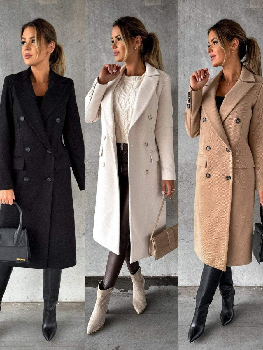Hollis - Women's Double Breasted Midi Overcoat - photo 10