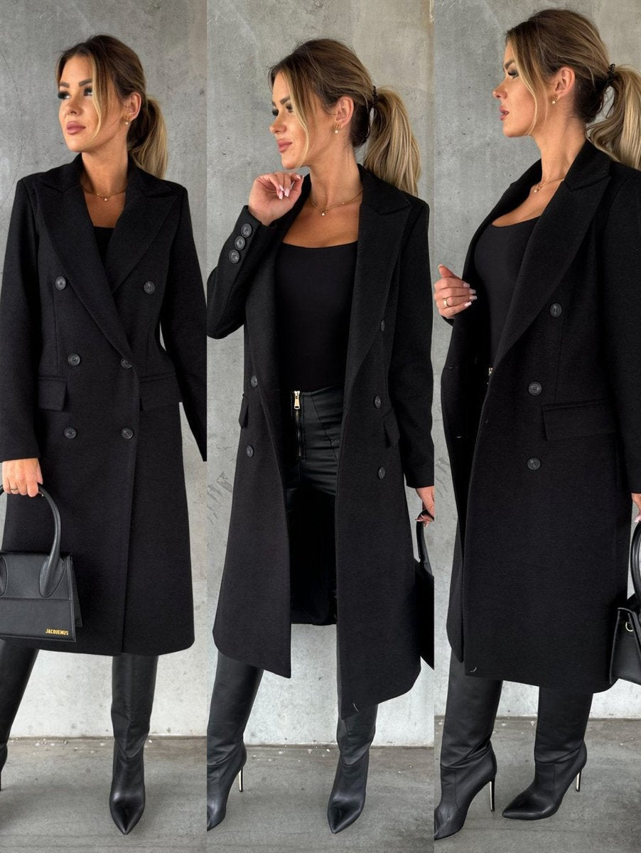 Hollis - Women's Double Breasted Midi Overcoat - photo 12