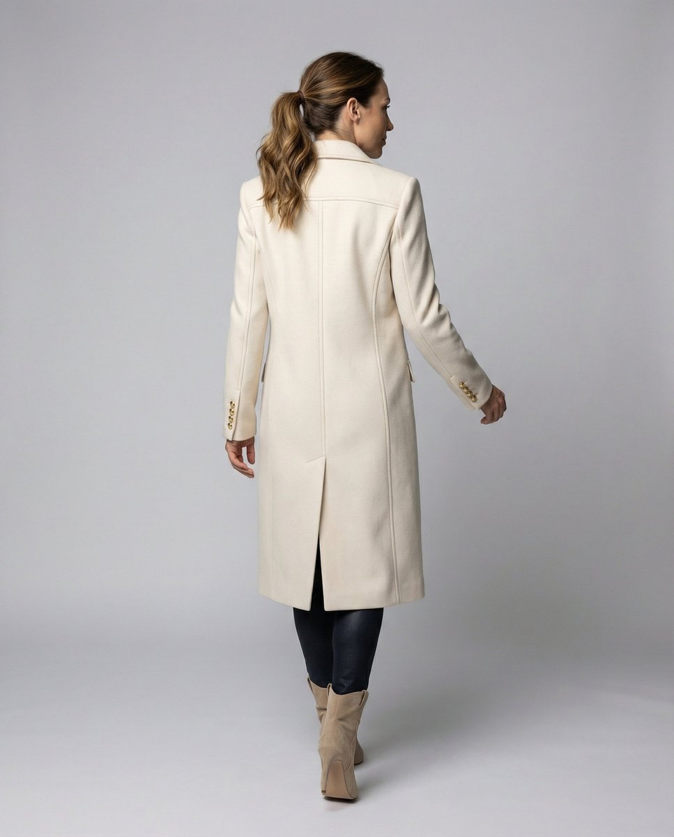 Hollis - Women's Double Breasted Midi Overcoat - photo 2