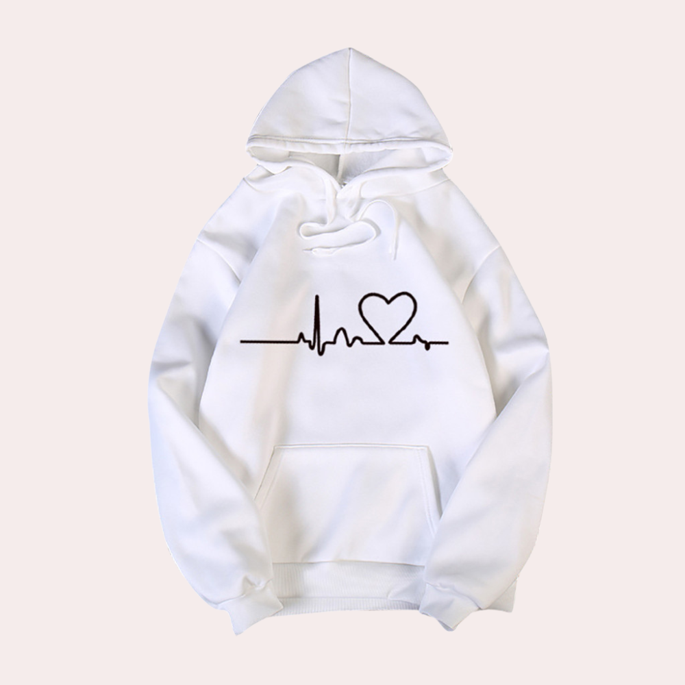 Honora - Women's Relaxed Hoodie with Heart Print - photo 1