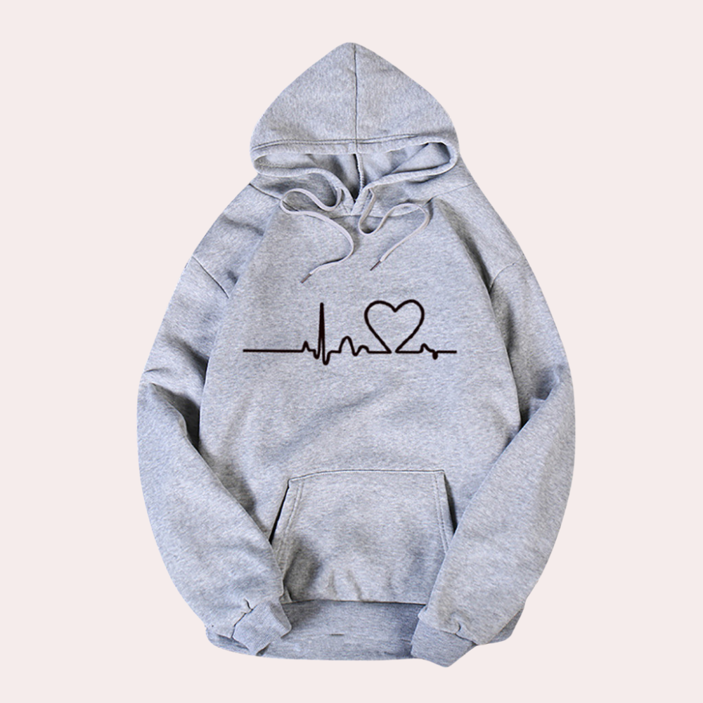 Honora - Women's Relaxed Hoodie with Heart Print - photo 3