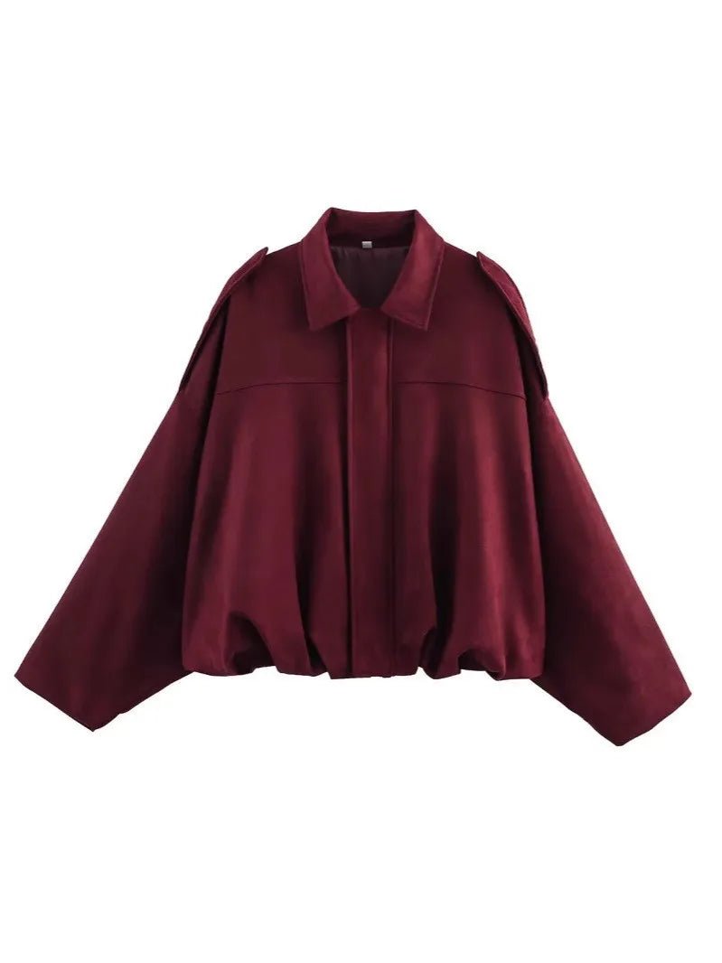 Ida - Women's Wrap Bomber Jacket with Zip Front - photo 7