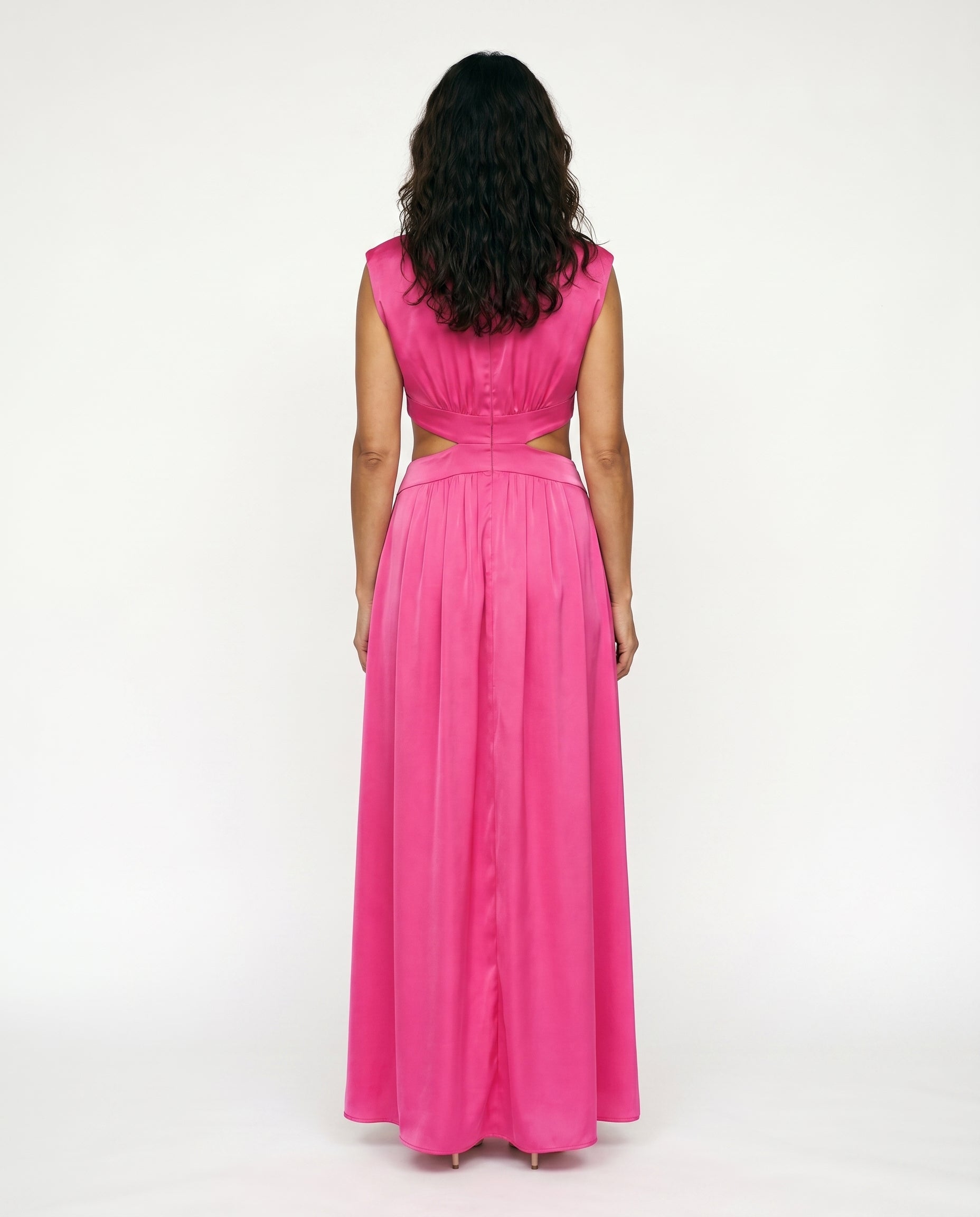 Ella - Cutout Waist High Neck Maxi Dress