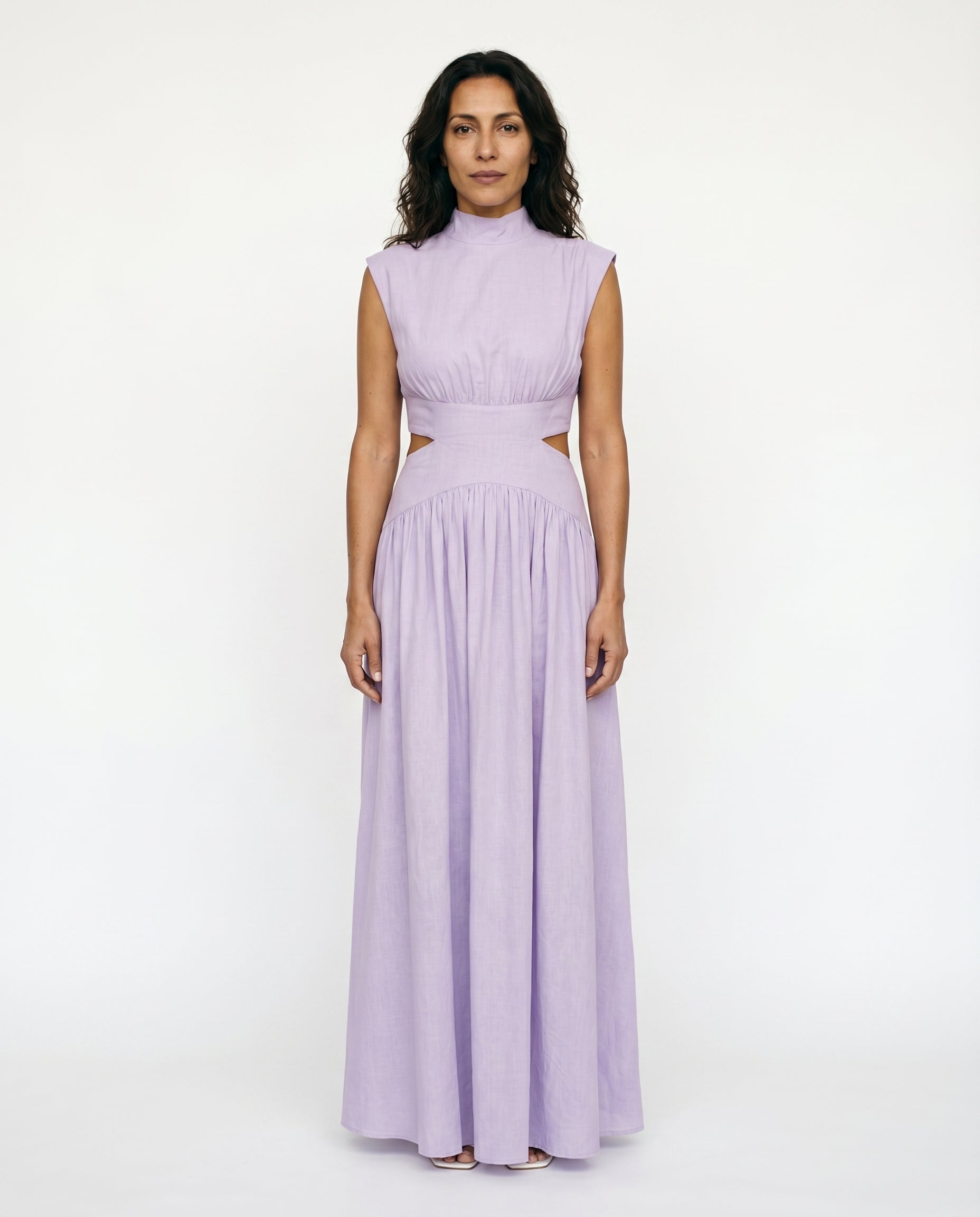 Ella - Cutout Waist High Neck Maxi Dress
