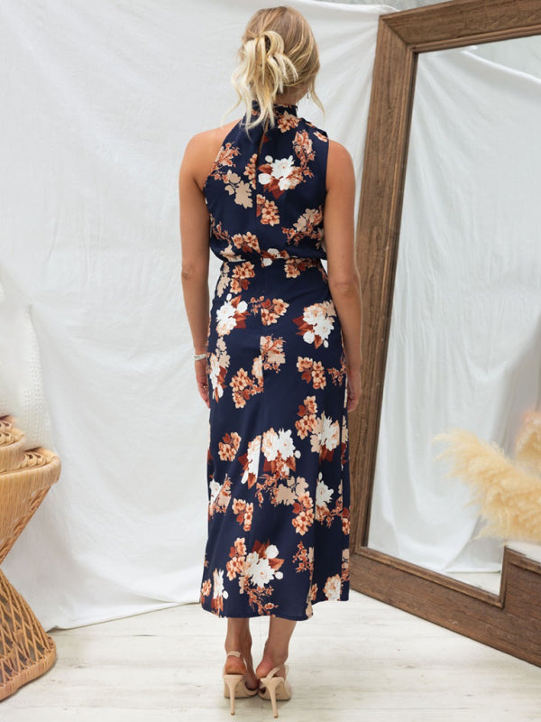 Pauline - Women's Halter Neck Midi Dress with Floral Print - photo 15