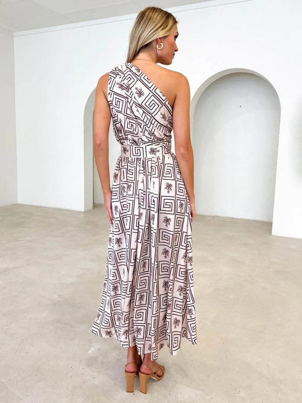 Amelie - Women's One Shoulder Maxi Dress with Slim Waist and Backless Design - photo 5