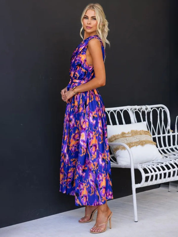 Amelie - Women's One Shoulder Maxi Dress with Slim Waist and Backless Design