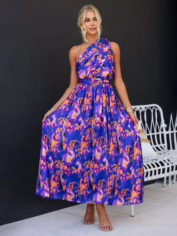 Amelie - Women's One Shoulder Maxi Dress with Slim Waist and Backless Design - photo 10