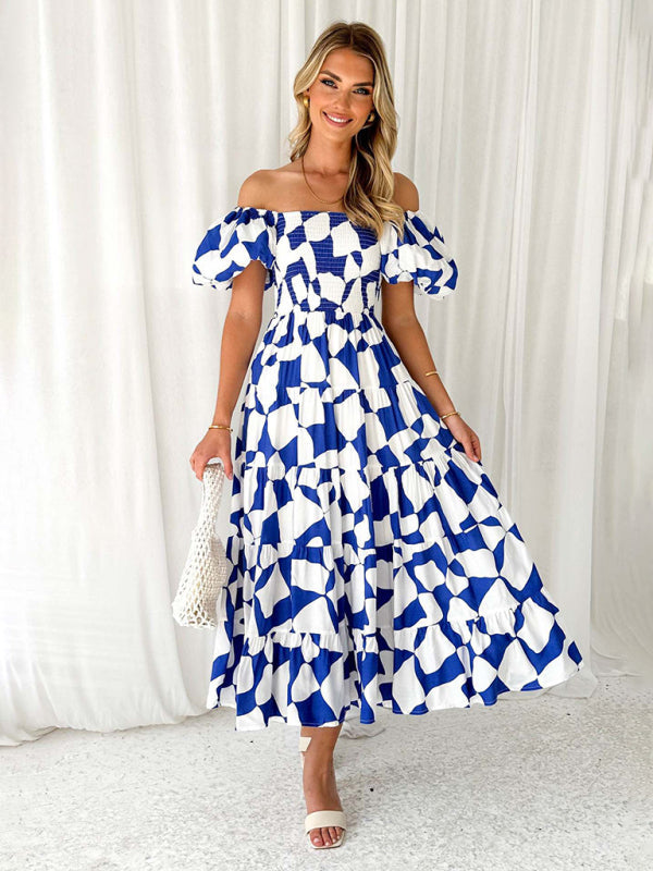 Abby - Women's Off-Shoulder Maxi Dress with Smocked Bodice and Floral Print - photo 7