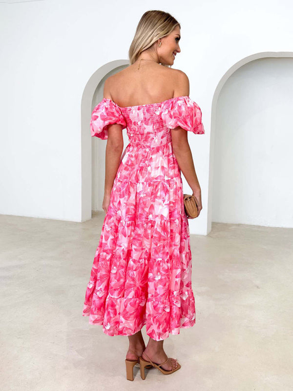 Abby - Women's Off-Shoulder Maxi Dress with Smocked Bodice and Floral Print - photo 3