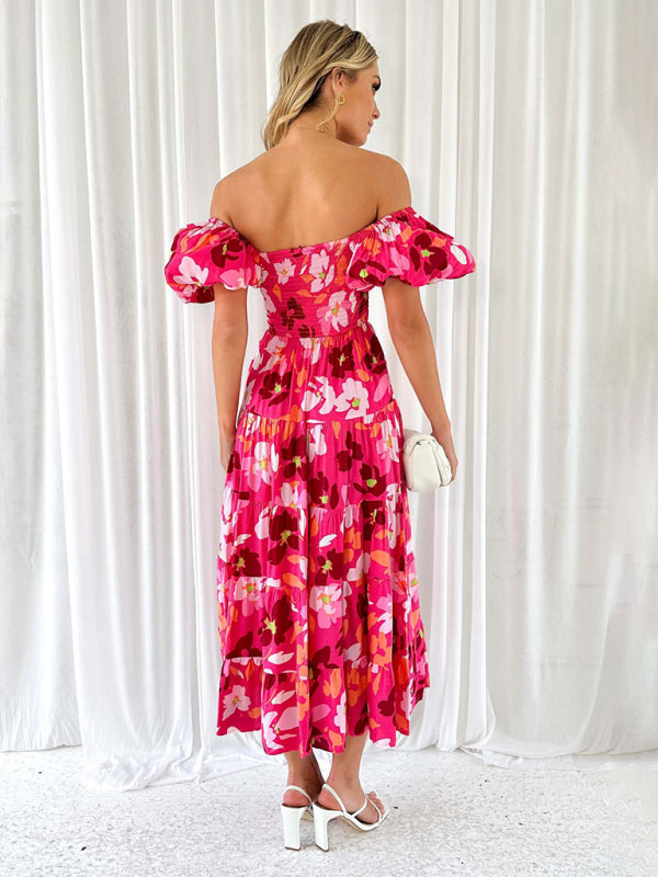 Abby - Women's Off-Shoulder Maxi Dress with Smocked Bodice and Floral Print - photo 15