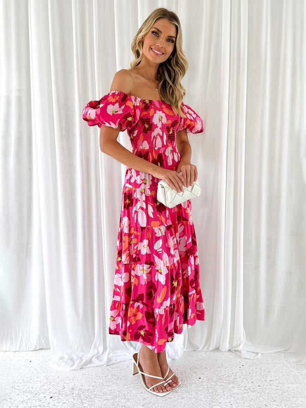 Abby - Women's Off-Shoulder Maxi Dress with Smocked Bodice and Floral Print - photo 16