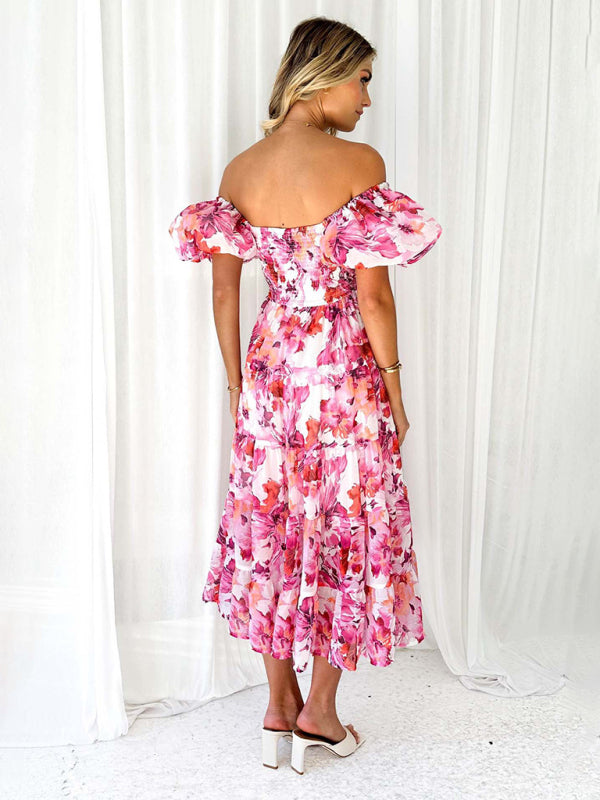 Abby - Women's Off-Shoulder Maxi Dress with Smocked Bodice and Floral Print - photo 22