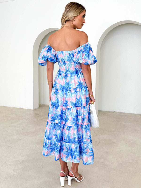 Abby - Women's Off-Shoulder Maxi Dress with Smocked Bodice and Floral Print - photo 12