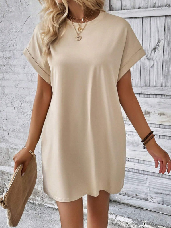 Aspen - Women's Loose Fit Pocket Dress with Round Neck and Short Sleeves - photo 10