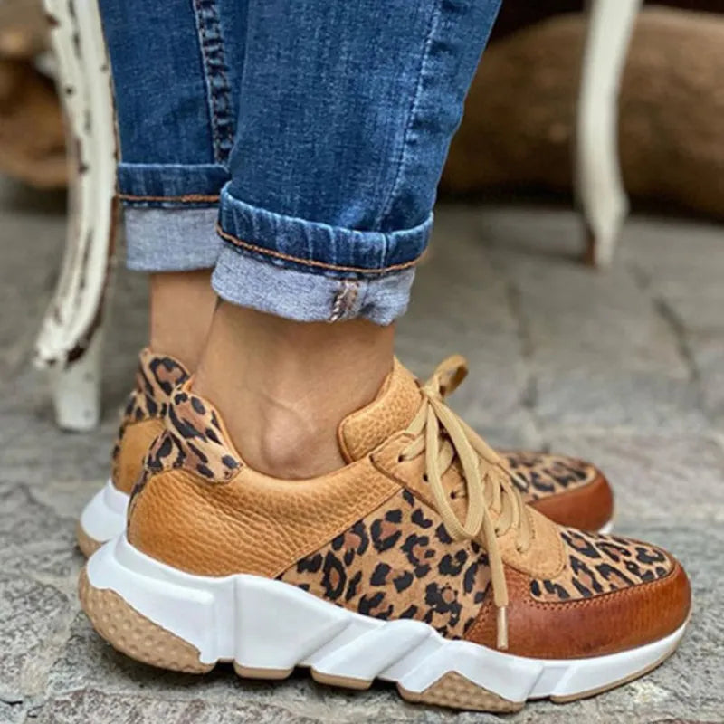 Selene - Women's Fierce Leopard Print Sneakers Trendy and Comfortable