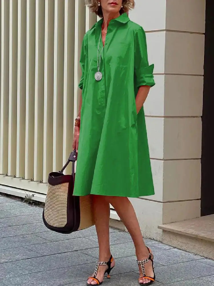 Clio - Women's Relaxed Shirt Dress for Casual and Versatile Styling