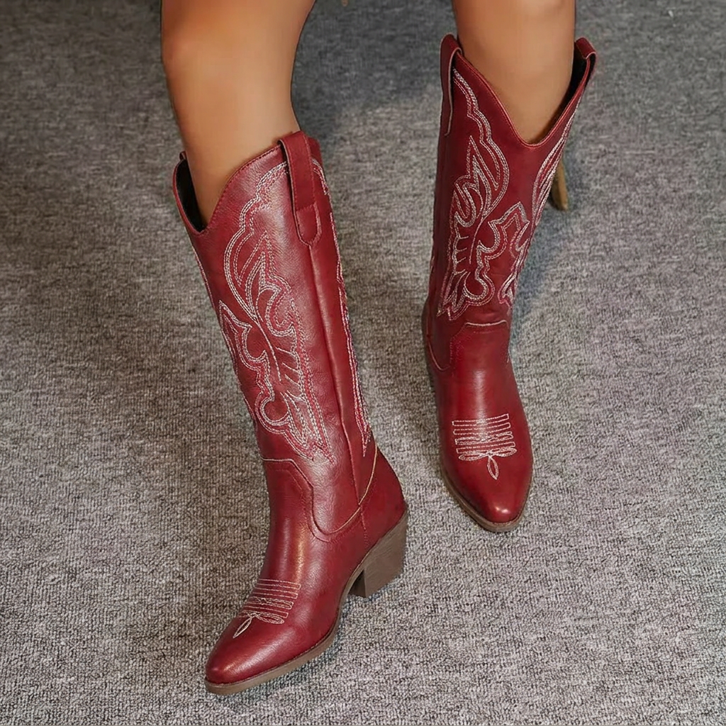 Iris - Women's Embroidered Cowgirl Boots with Block Heel - photo 12