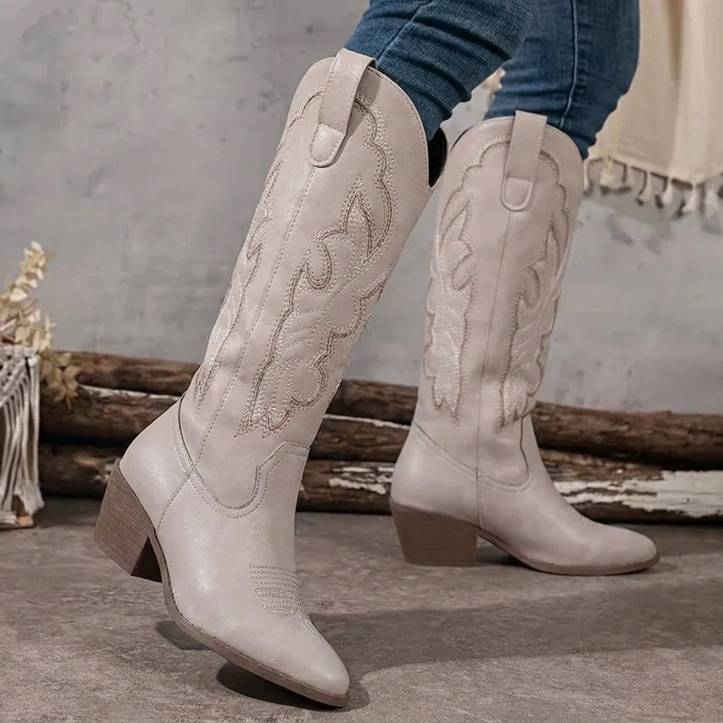 Iris - Women's Embroidered Cowgirl Boots with Block Heel - photo 7