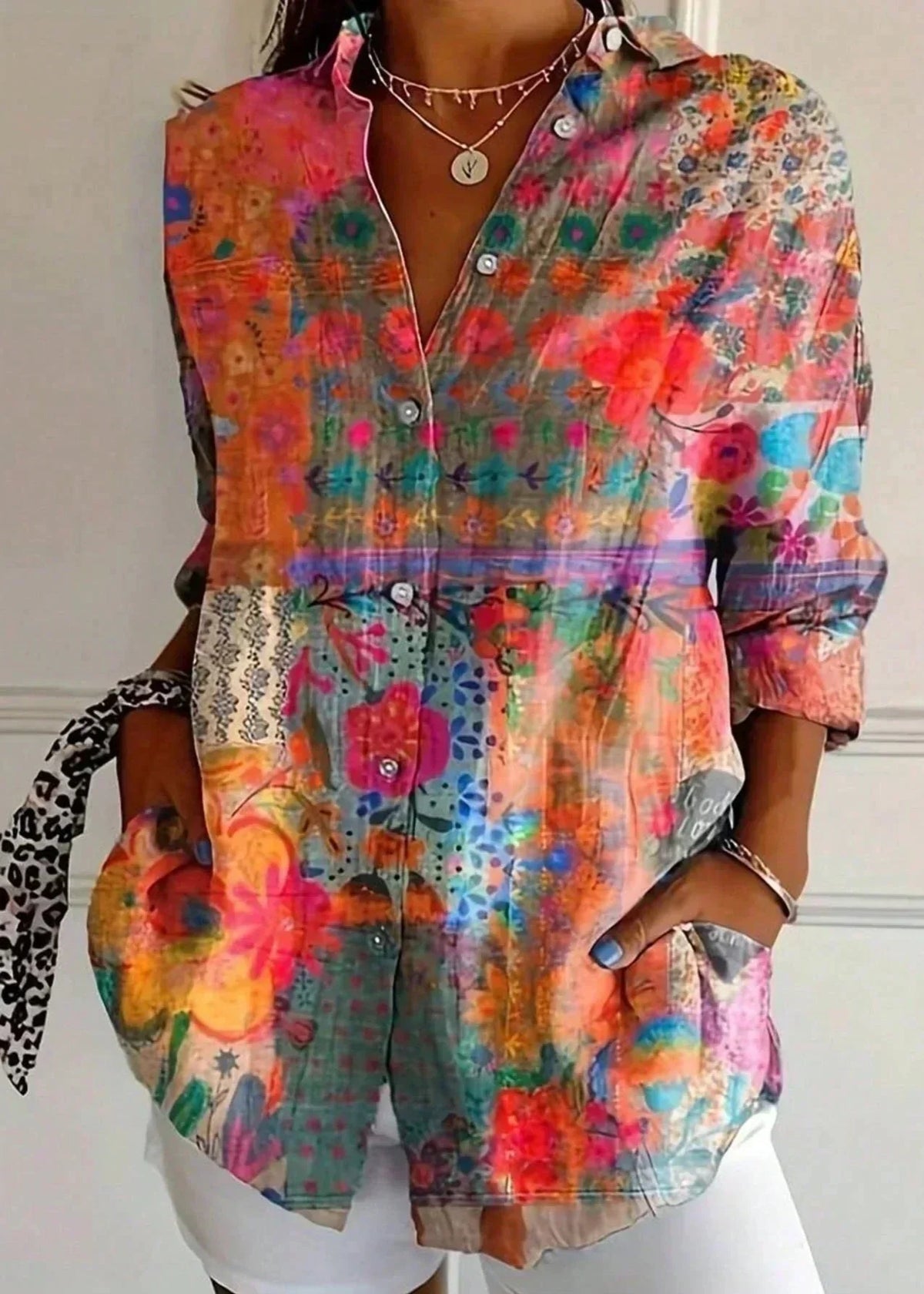 Ivy - Women's Vibrant Floral Print Cotton Blouse - photo 4
