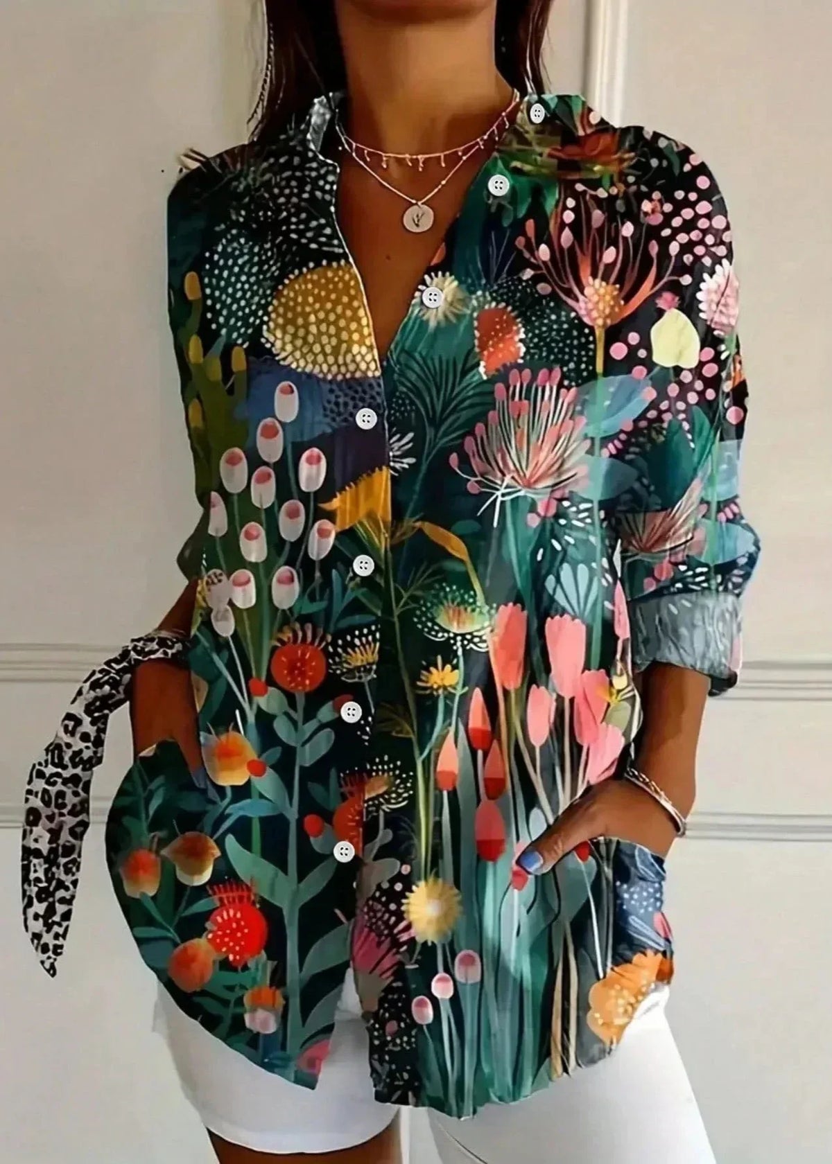 Ivy - Women's Vibrant Floral Print Cotton Blouse - photo 5