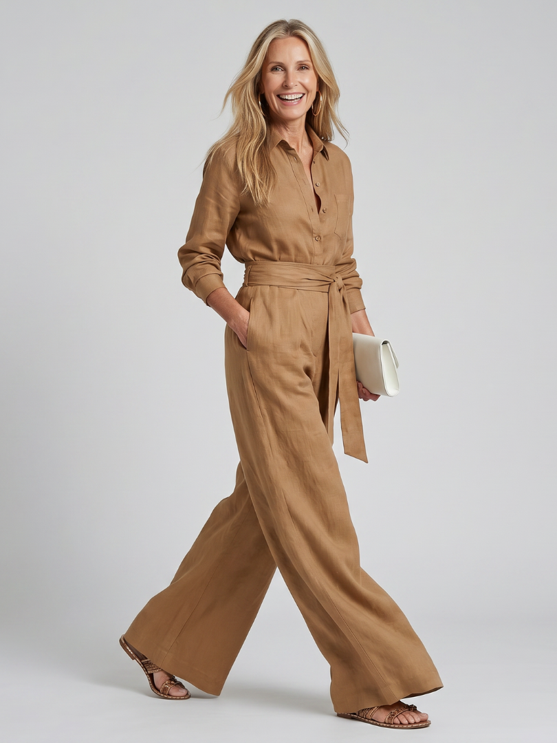 Jasmin - Women's Jumpsuit with Wide Leg - photo 3