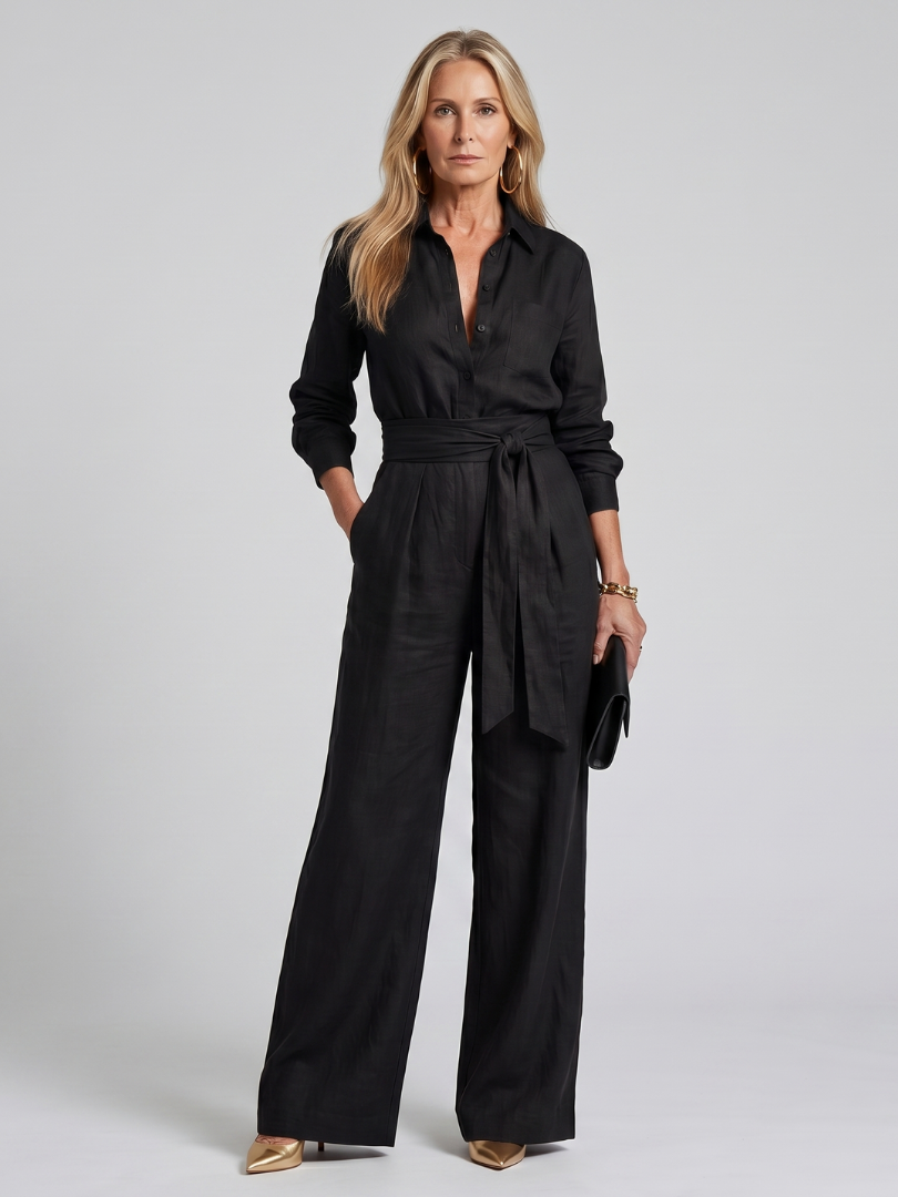 Jasmin - Women's Jumpsuit with Wide Leg - photo 4