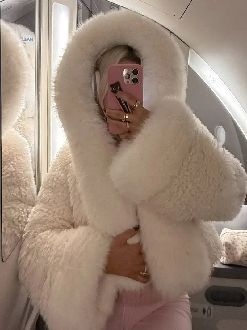 Jemma - Women's Wrap Coat with Hood - photo 8