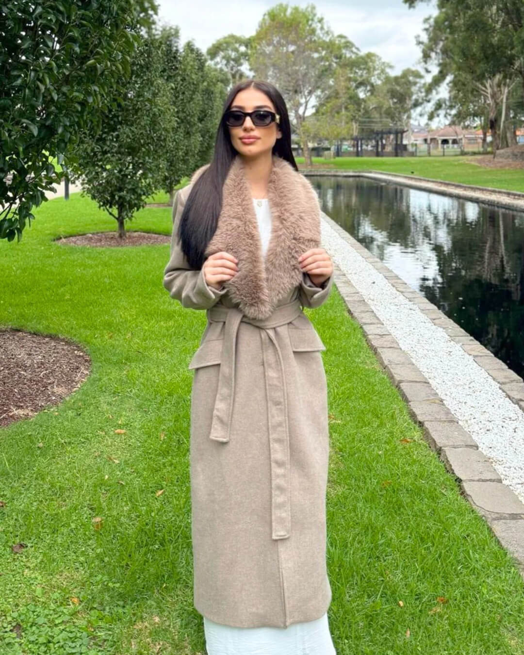 Jenna - Women's Wrap Coat with Button Front - photo 1