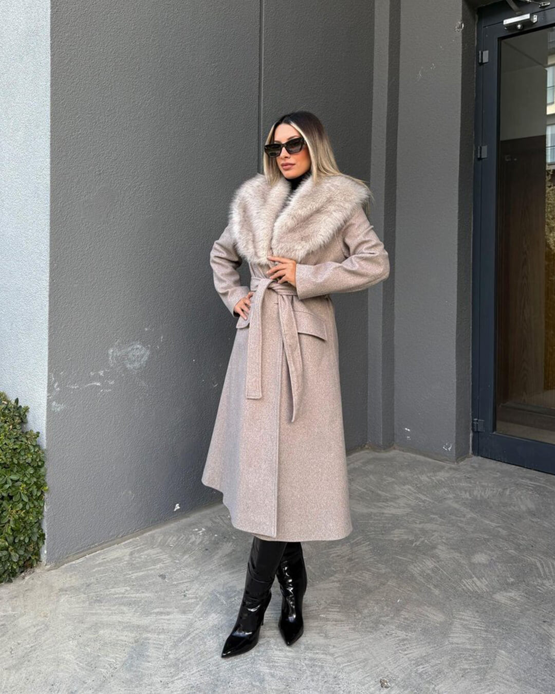 Jenna - Women's Wrap Coat with Button Front - photo 7